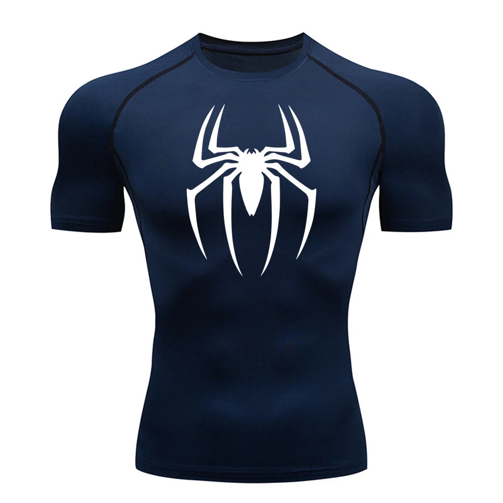 Men's Spider Print Compression Shirt/top