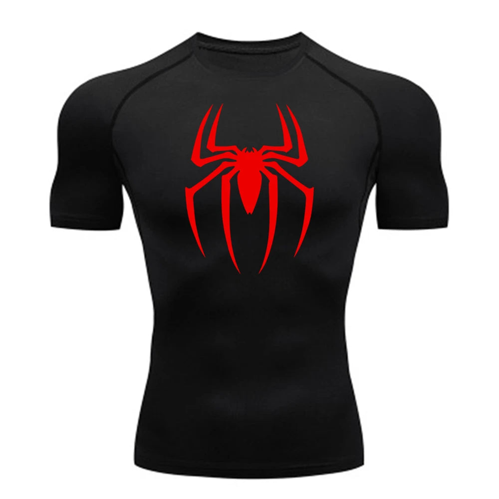 Men's Spider Print Compression Shirt/top