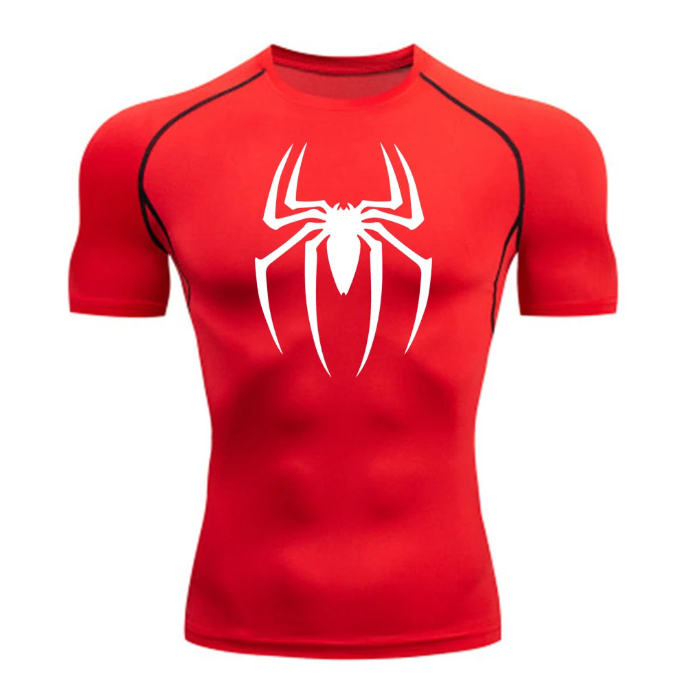 Men's Spider Print Compression Shirt/top