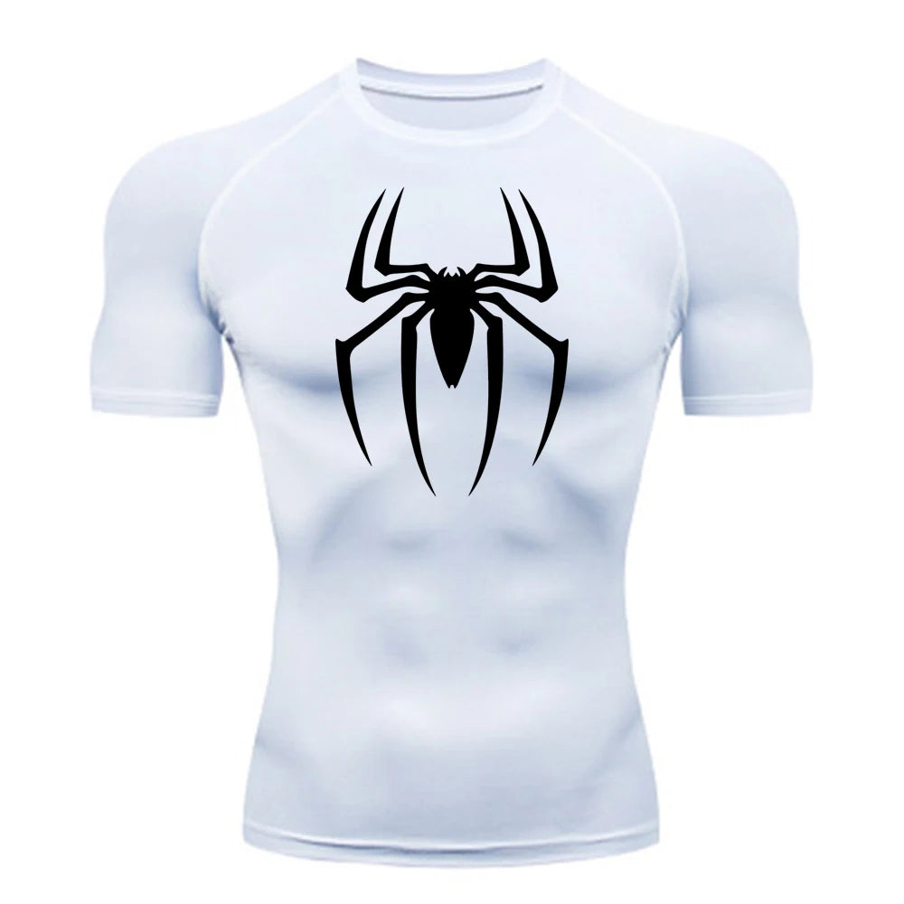 Men's Spider Print Compression Shirt/top