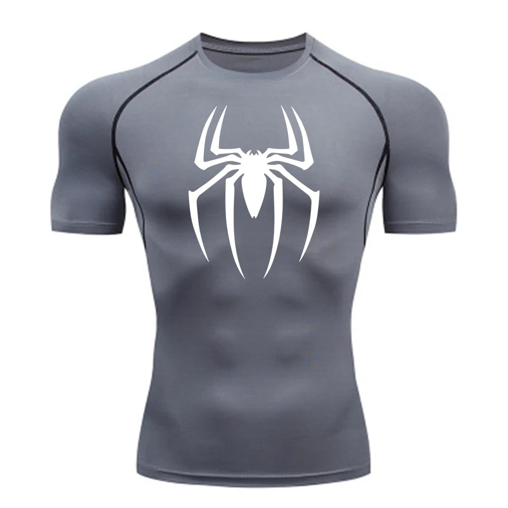 Men's Spider Print Compression Shirt/top