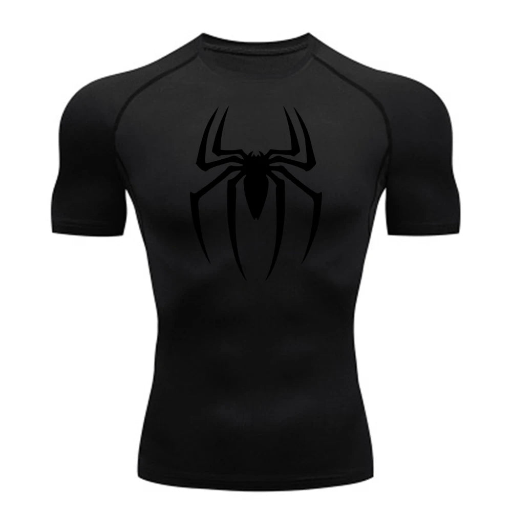 Men's Spider Print Compression Shirt/top