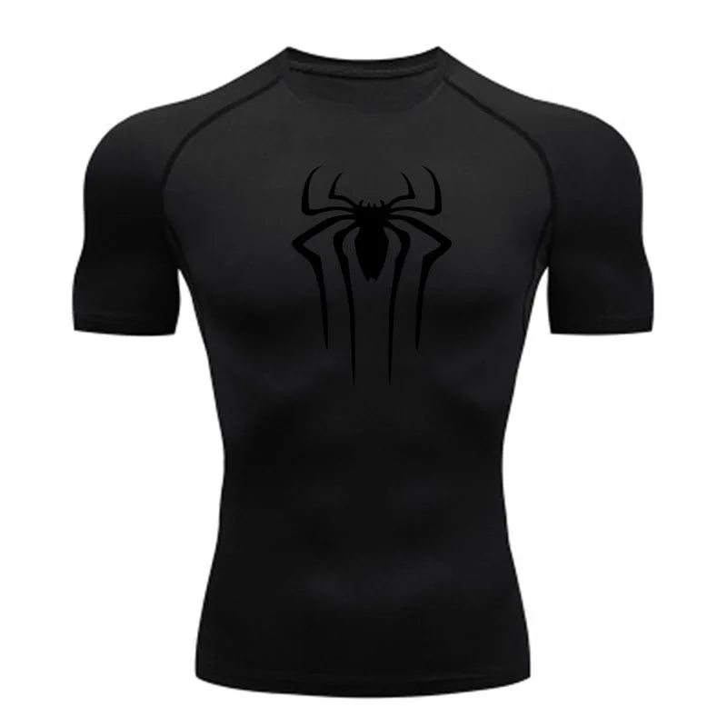 Men's Spider Print Compression Shirt/top