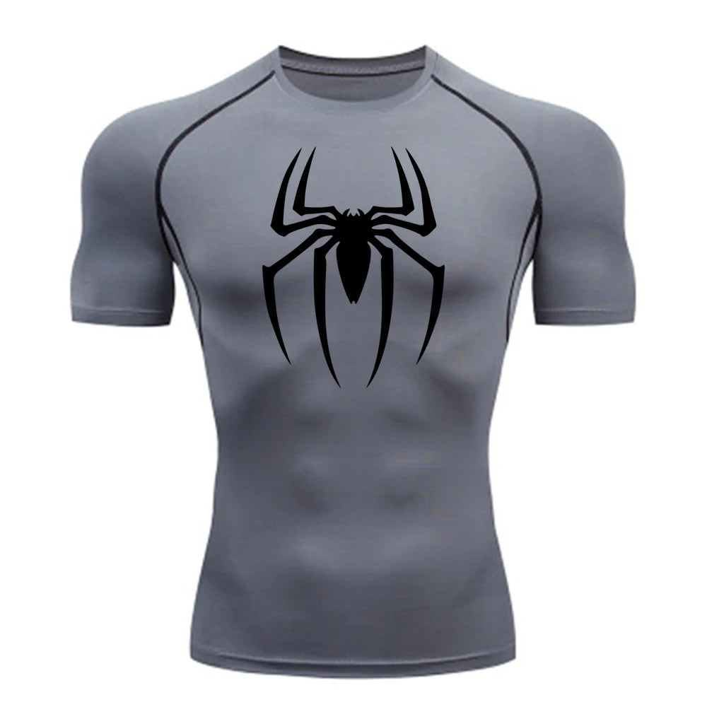 Men's Spider Print Compression Shirt/top