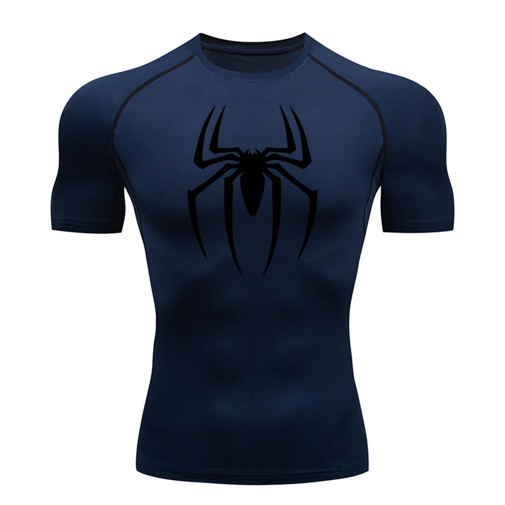 Men's Spider Print Compression Shirt/top