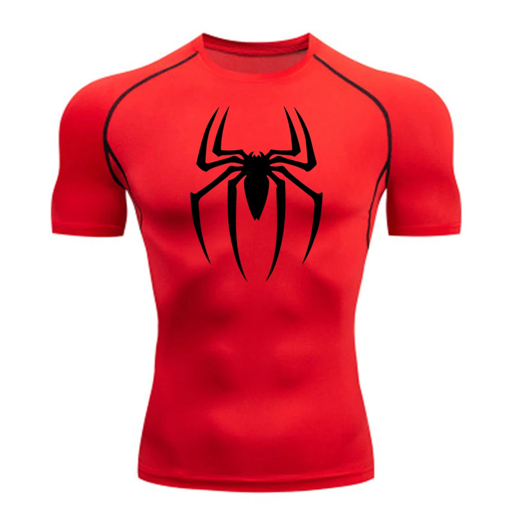 Men's Spider Print Compression Shirt/top