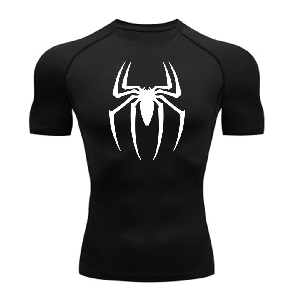 Men's Spider Print Compression Shirt/top