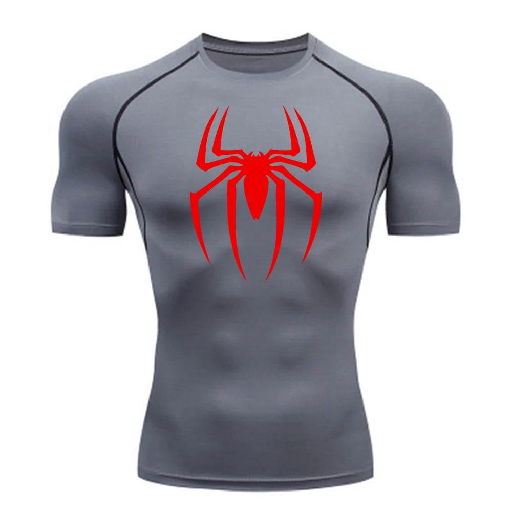 Men's Spider Print Compression Shirt/top